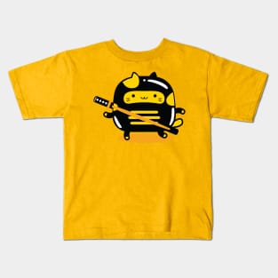 yellow cat ninja profession Kids T-Shirt